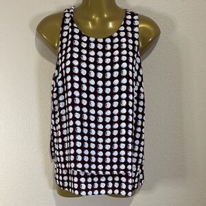 BANANA REPUBLIC Polka Dot Sleeveless Blouse, Size S, EUC